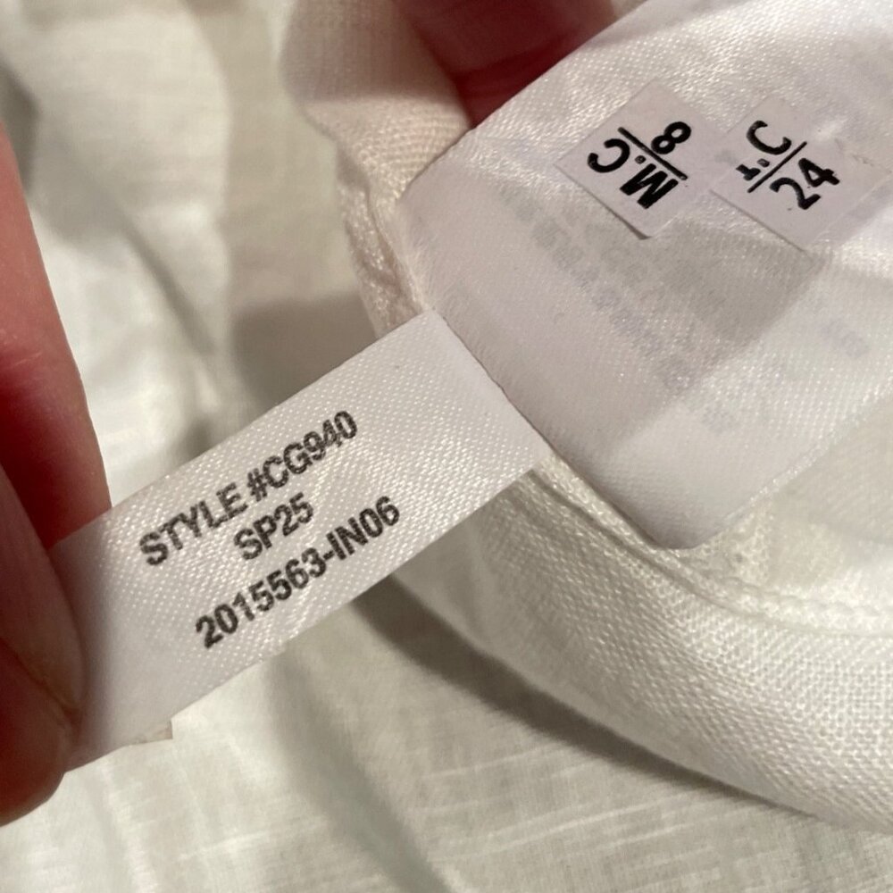 J.Crew Women's Sz 6 White Garçon Classic Shirt Baird McNutt Irish Linen CG940 - Picture 11 of 11